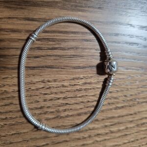 Pandora 8" Long Sterling Silver Bracelet For Charms